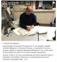 Pagina Fb di Nicola Casagli, 30 gennaio 2017: https://www.facebook.com/nicola.casagli/posts/321841344878170